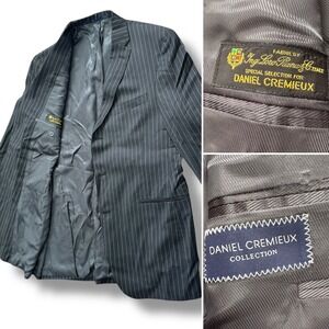 Daniel Cremieux‎ 42L Loro Piana Fabric Pinstripe Blazer Jacket Gray USA Made